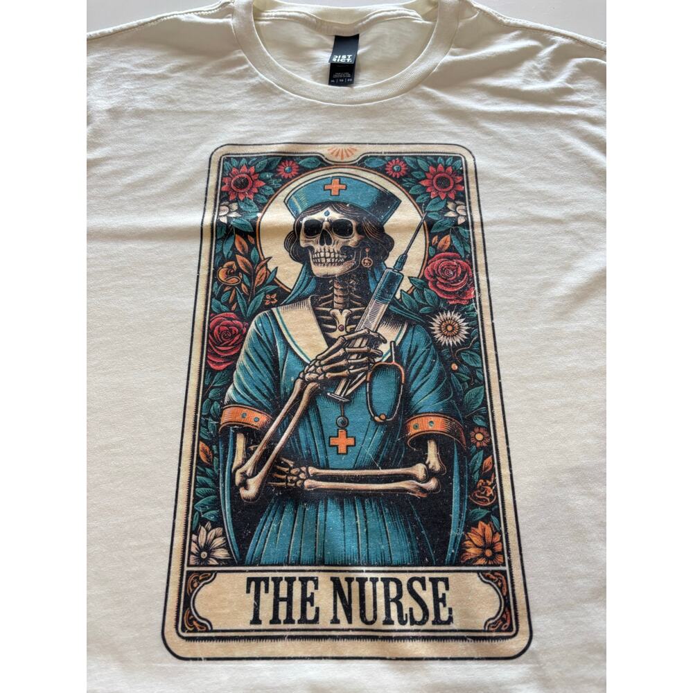 The Nurse Tarot Card Tshirt Cream